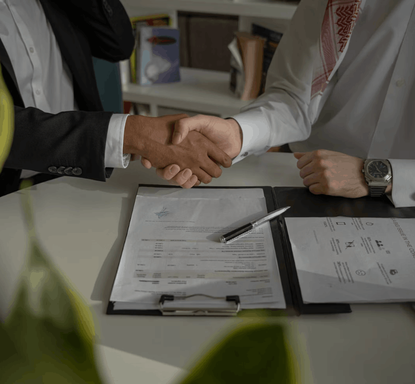 handshake between partners